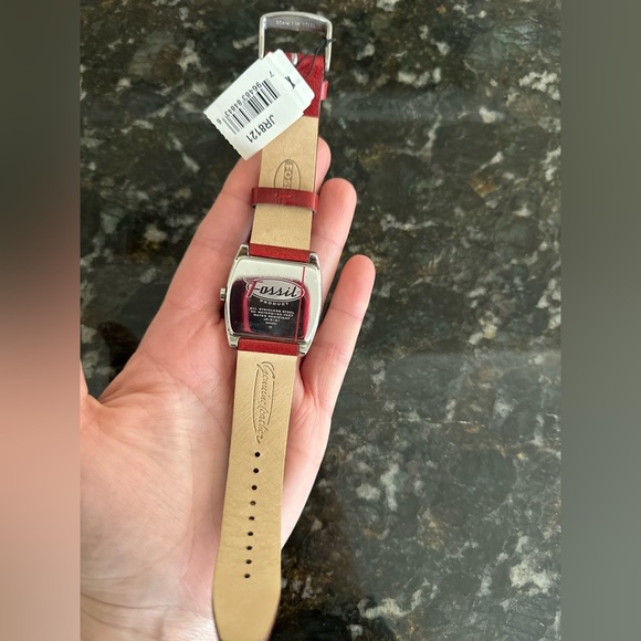 NWT-Fossil Watch Leather Brown Band with Silver Face - Picture 11 of 12